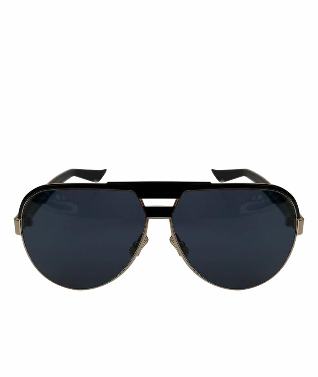 CHRISTIAN DIOR Черные металлические солнцезащитные очки, фото 1