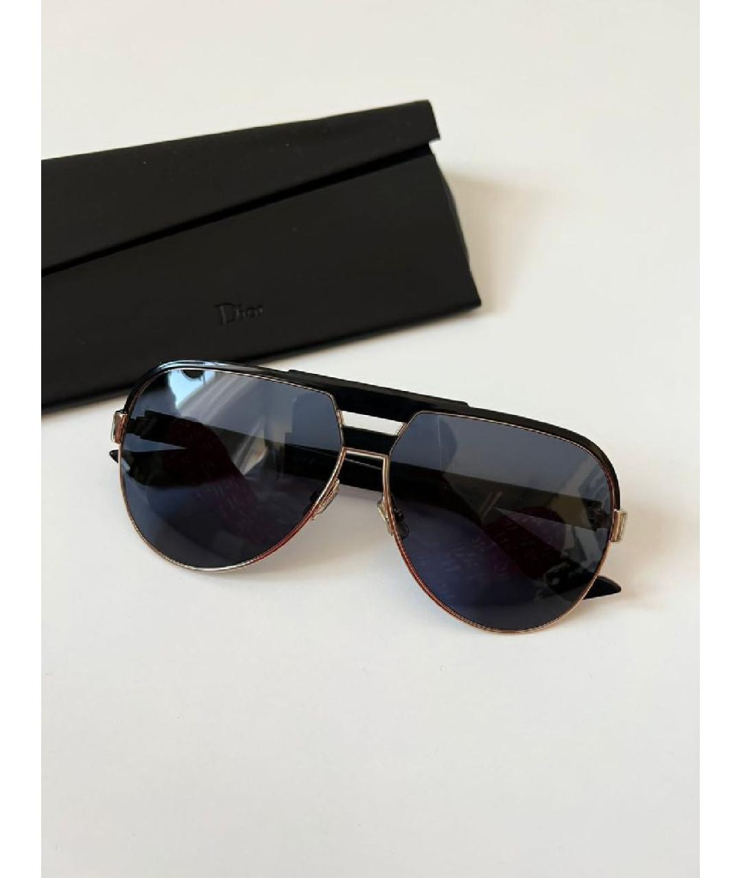 CHRISTIAN DIOR Черные металлические солнцезащитные очки, фото 9