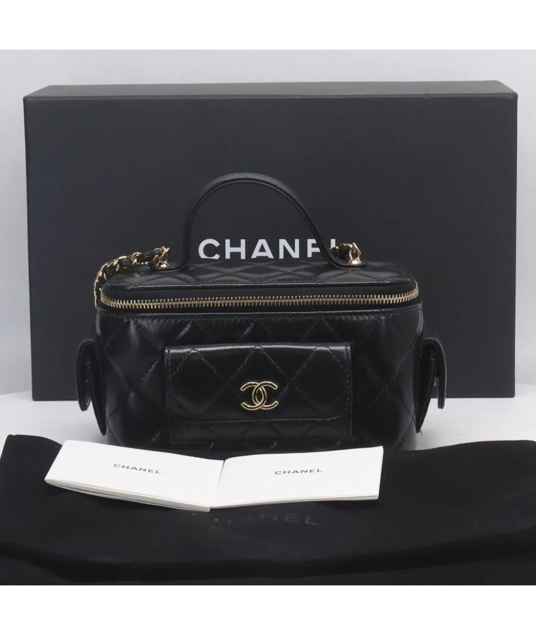 CHANEL Черная кожаная сумка через плечо, фото 4