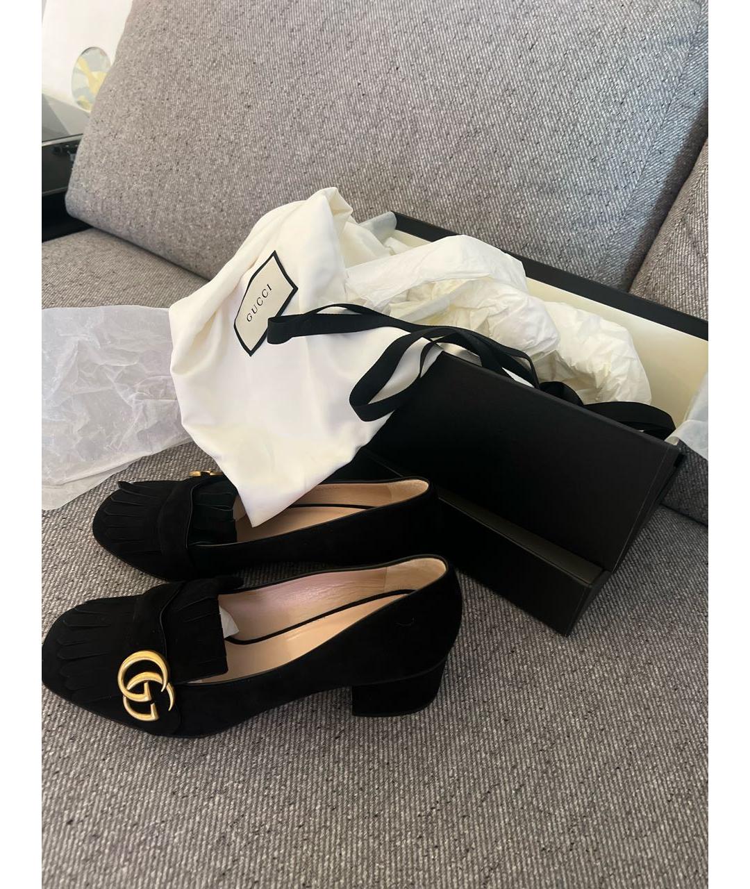 GUCCI Черные замшевые туфли, фото 6