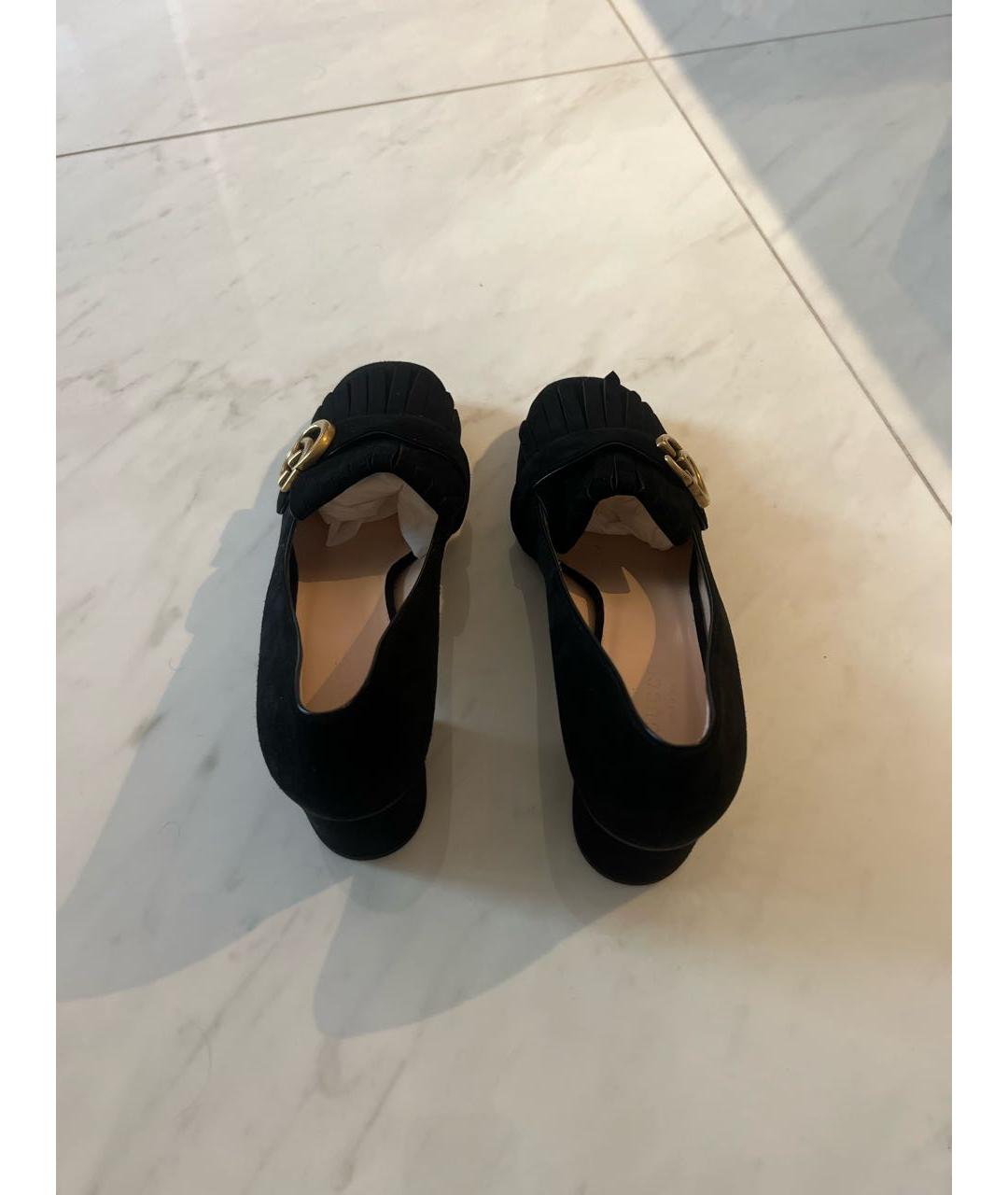 GUCCI Черные замшевые туфли, фото 3