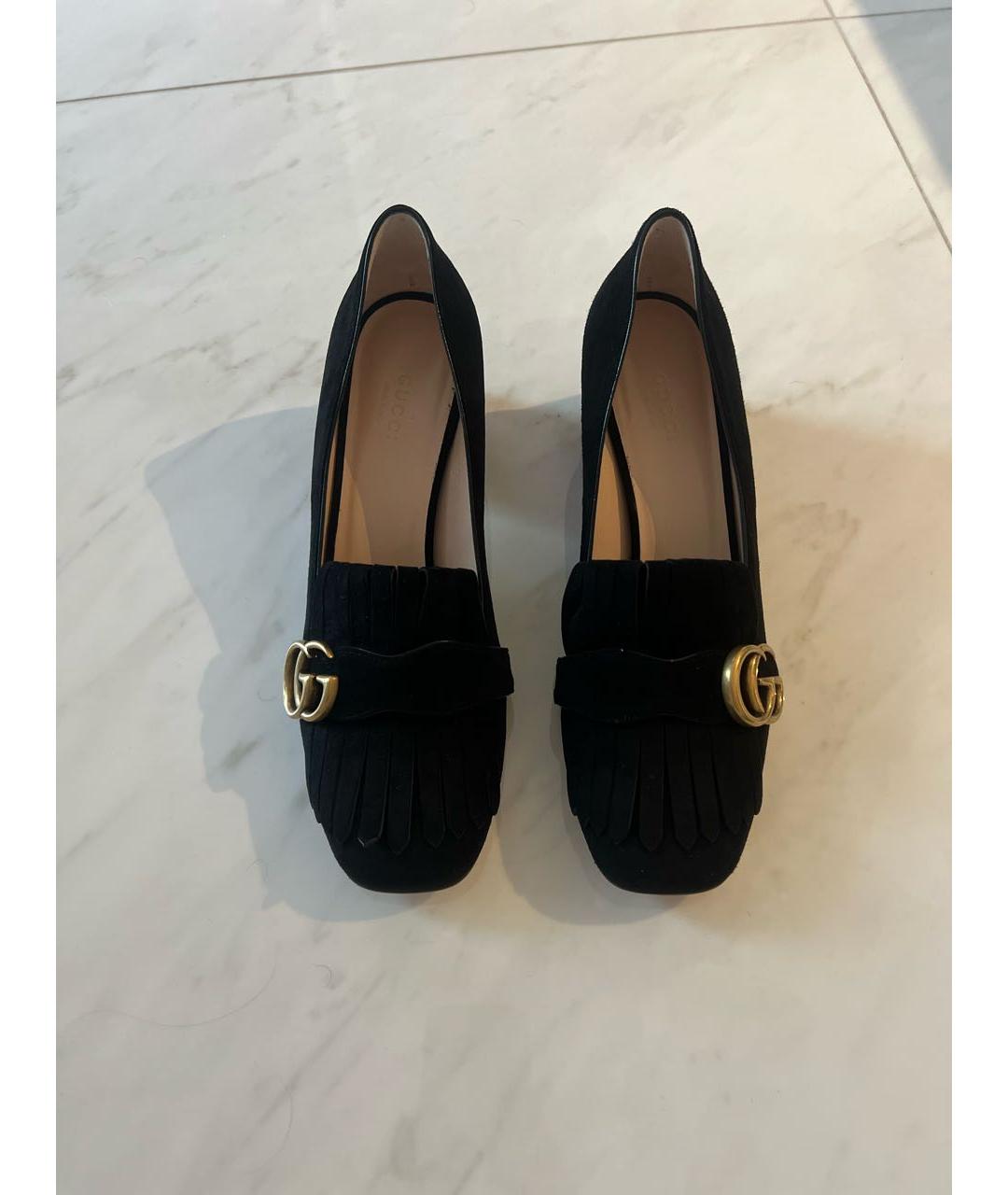 GUCCI Черные замшевые туфли, фото 2