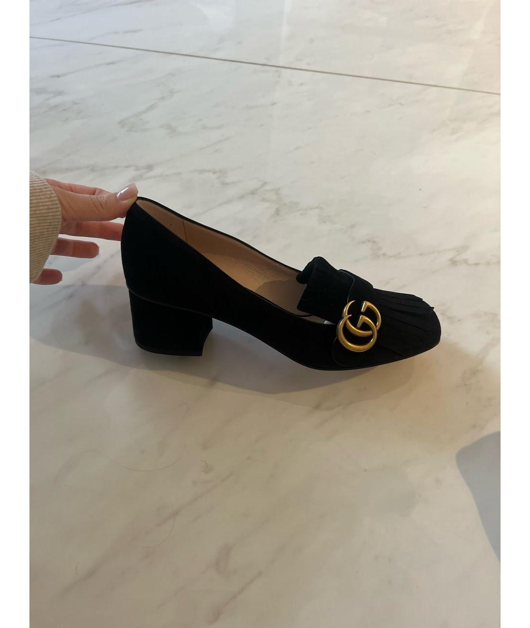 GUCCI Черные замшевые туфли, фото 7