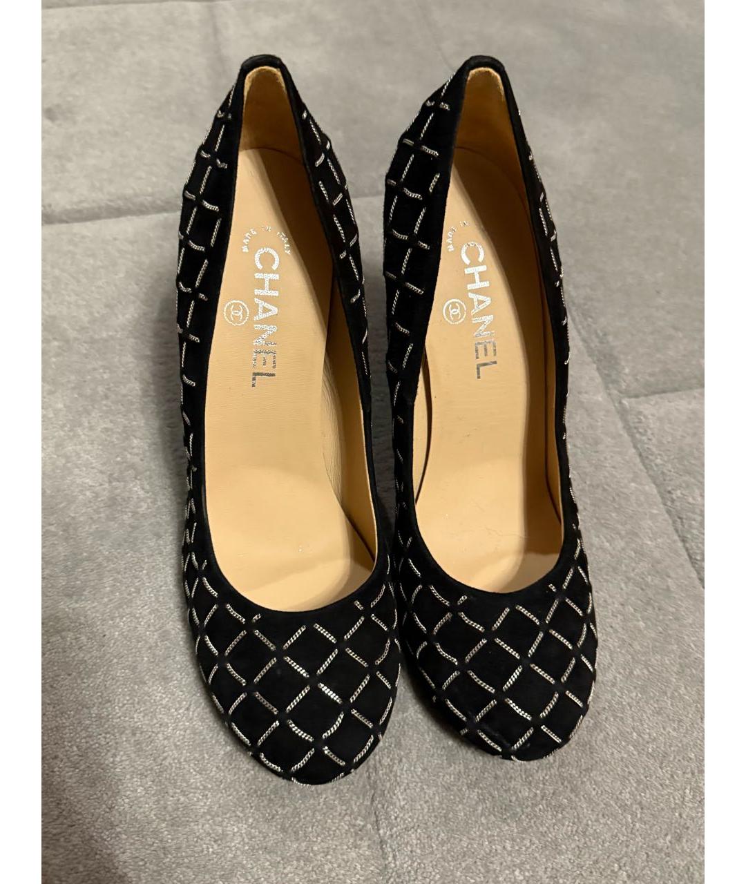CHANEL Черные замшевые туфли, фото 2