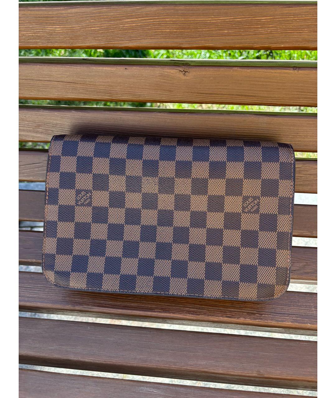 LOUIS VUITTON Коричневая барсетка из искусственной кожи, фото 2