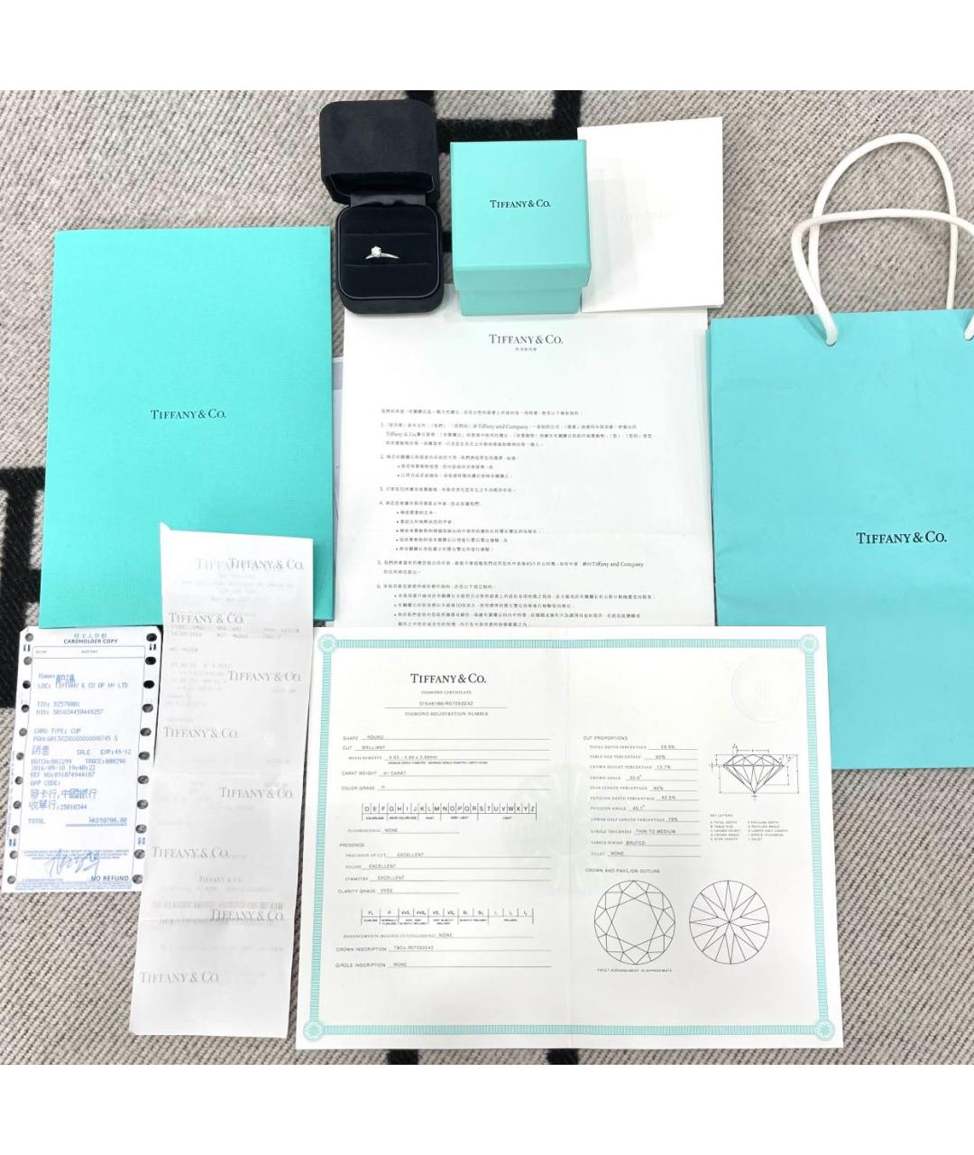 TIFFANY&CO Платиновое кольцо, фото 3