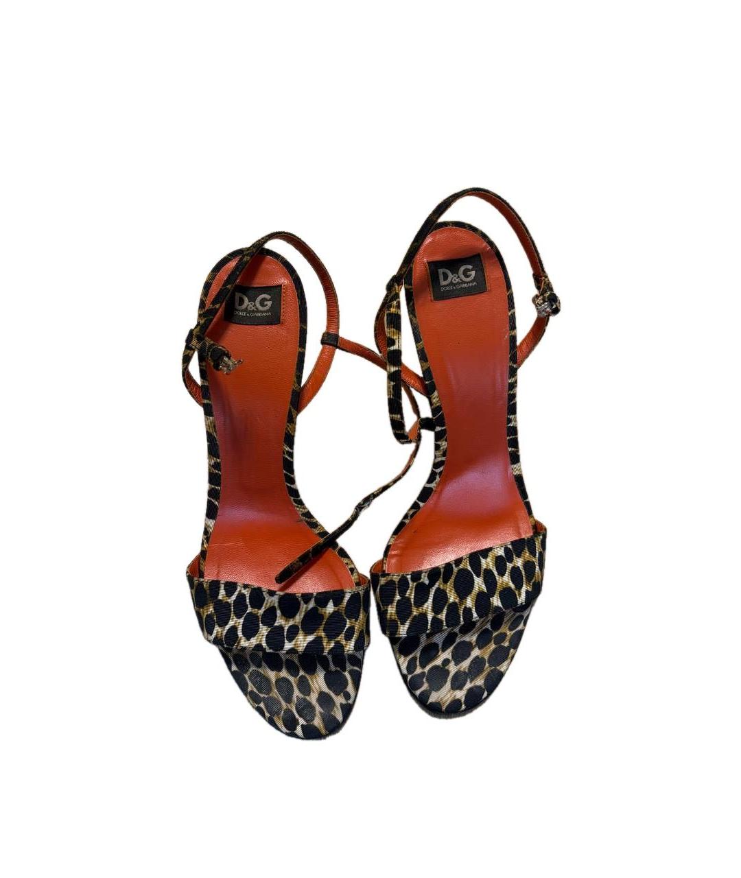 DOLCE&GABBANA Мульти текстильные босоножки, фото 2