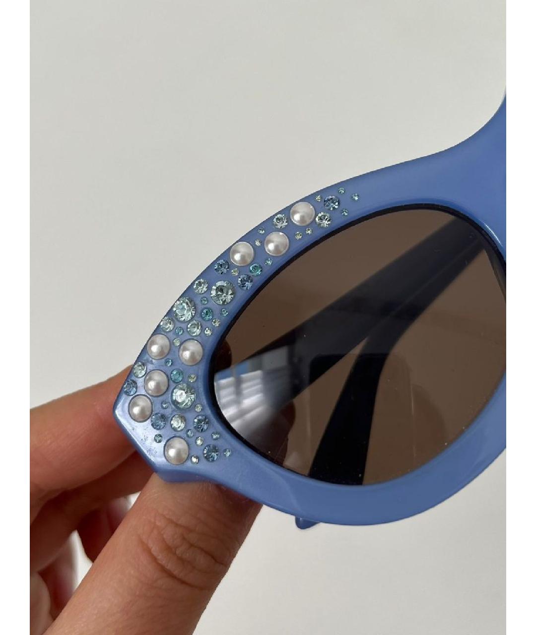 CHRISTIAN DIOR Бирюзовые пластиковые солнцезащитные очки, фото 5