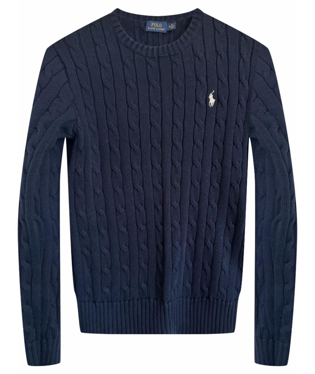 POLO RALPH LAUREN Темно-синий хлопковый джемпер / свитер, фото 1