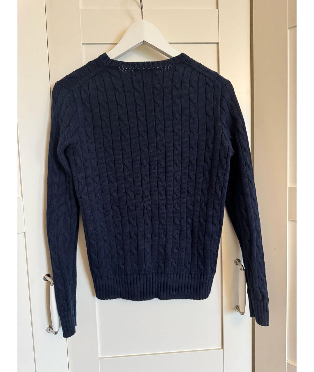 POLO RALPH LAUREN Темно-синий хлопковый джемпер / свитер, фото 2