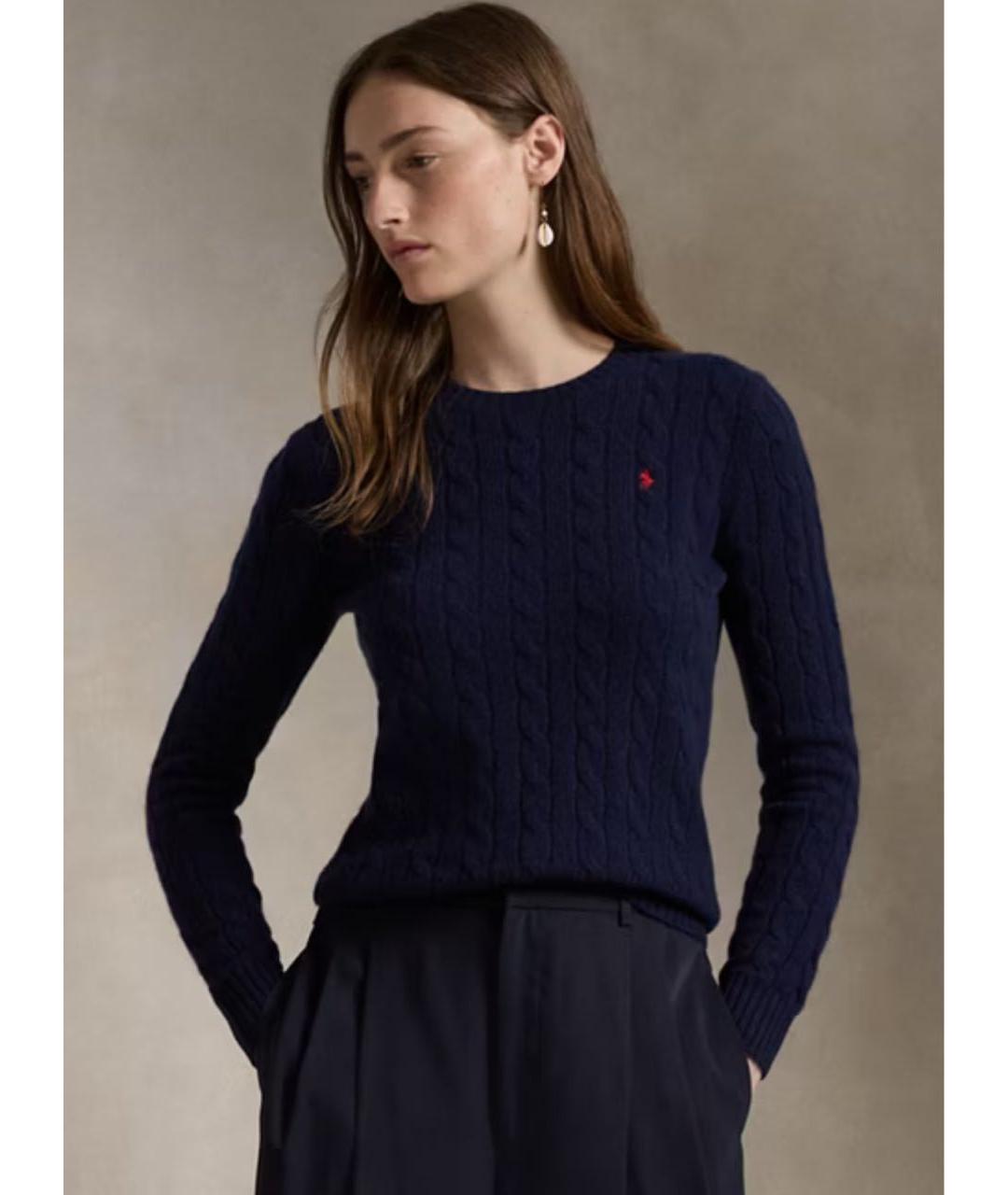 POLO RALPH LAUREN Темно-синий хлопковый джемпер / свитер, фото 3
