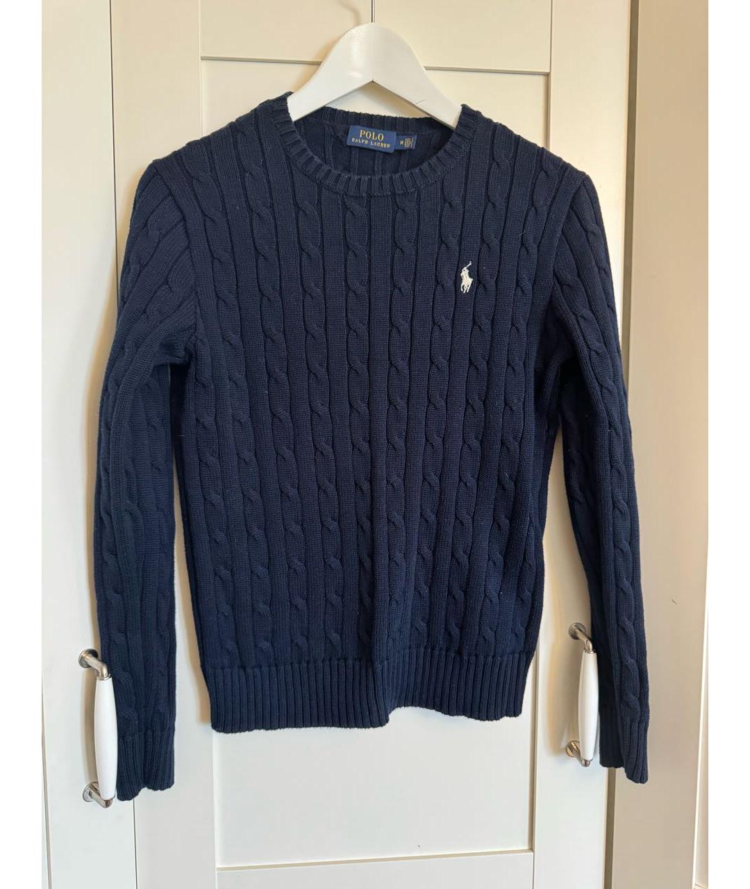 POLO RALPH LAUREN Темно-синий хлопковый джемпер / свитер, фото 4