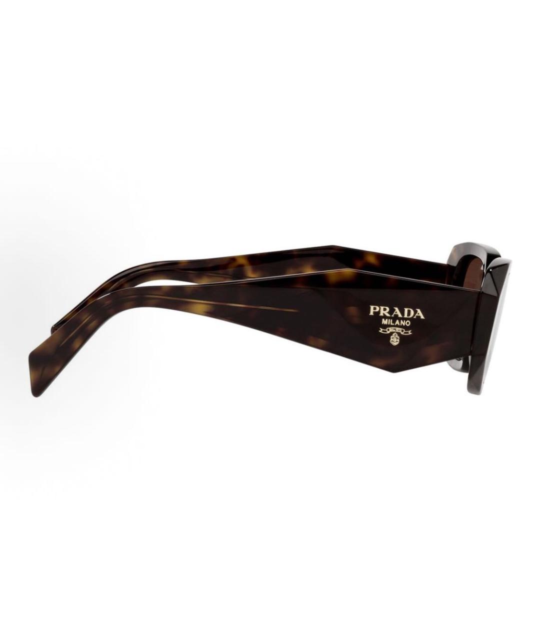 PRADA Коричневые пластиковые солнцезащитные очки, фото 3