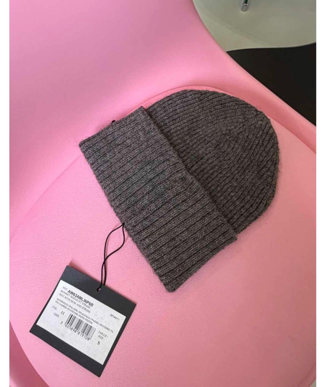 LANVIN Серая шерстяная шапка, фото 2