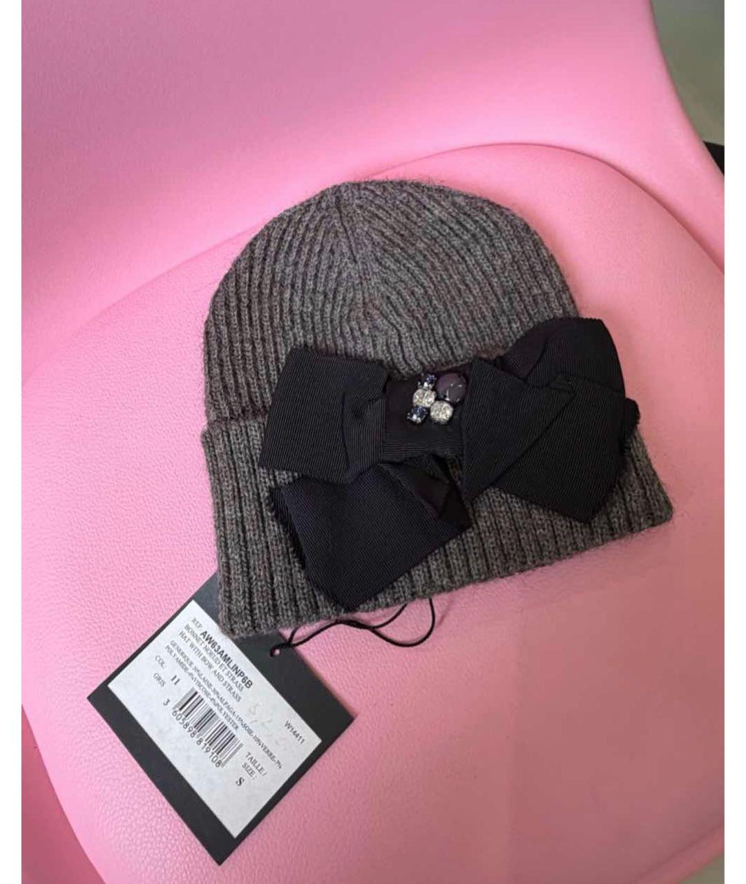 LANVIN Серая шерстяная шапка, фото 6