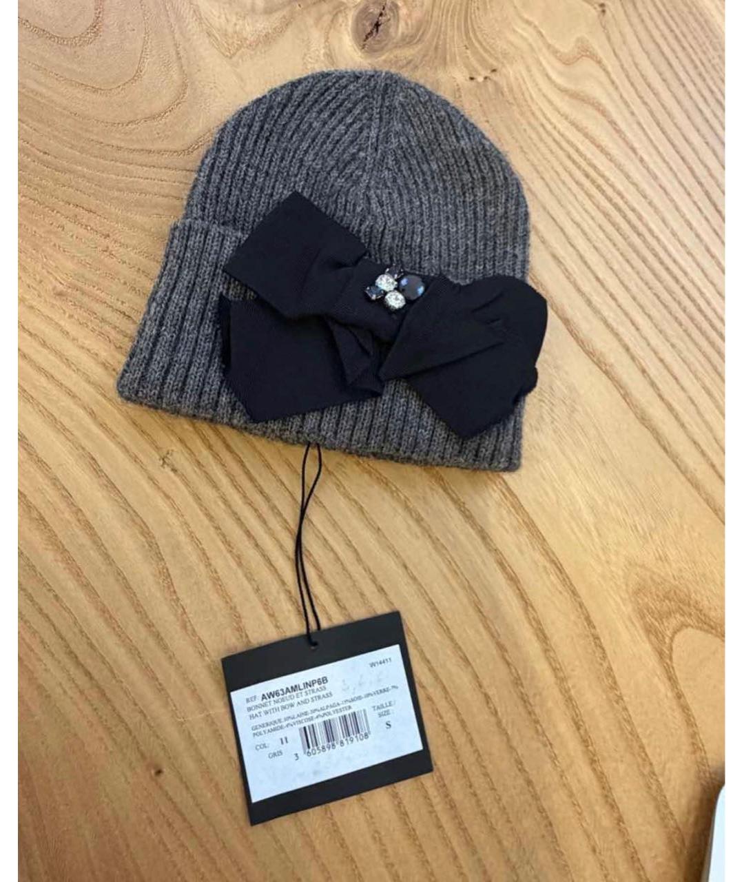 LANVIN Серая шерстяная шапка, фото 3