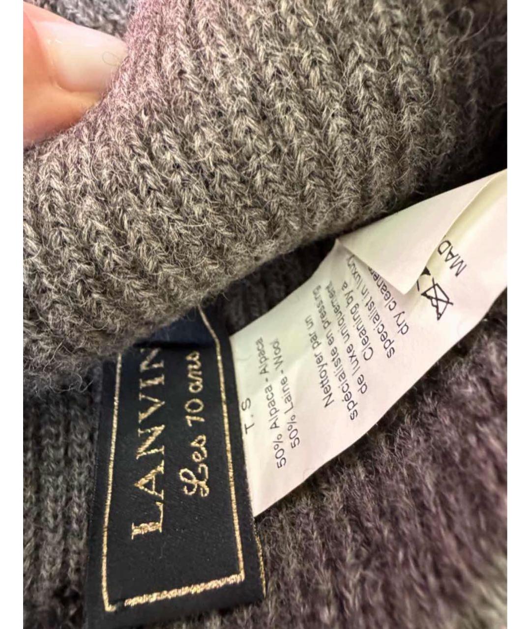 LANVIN Серая шерстяная шапка, фото 5