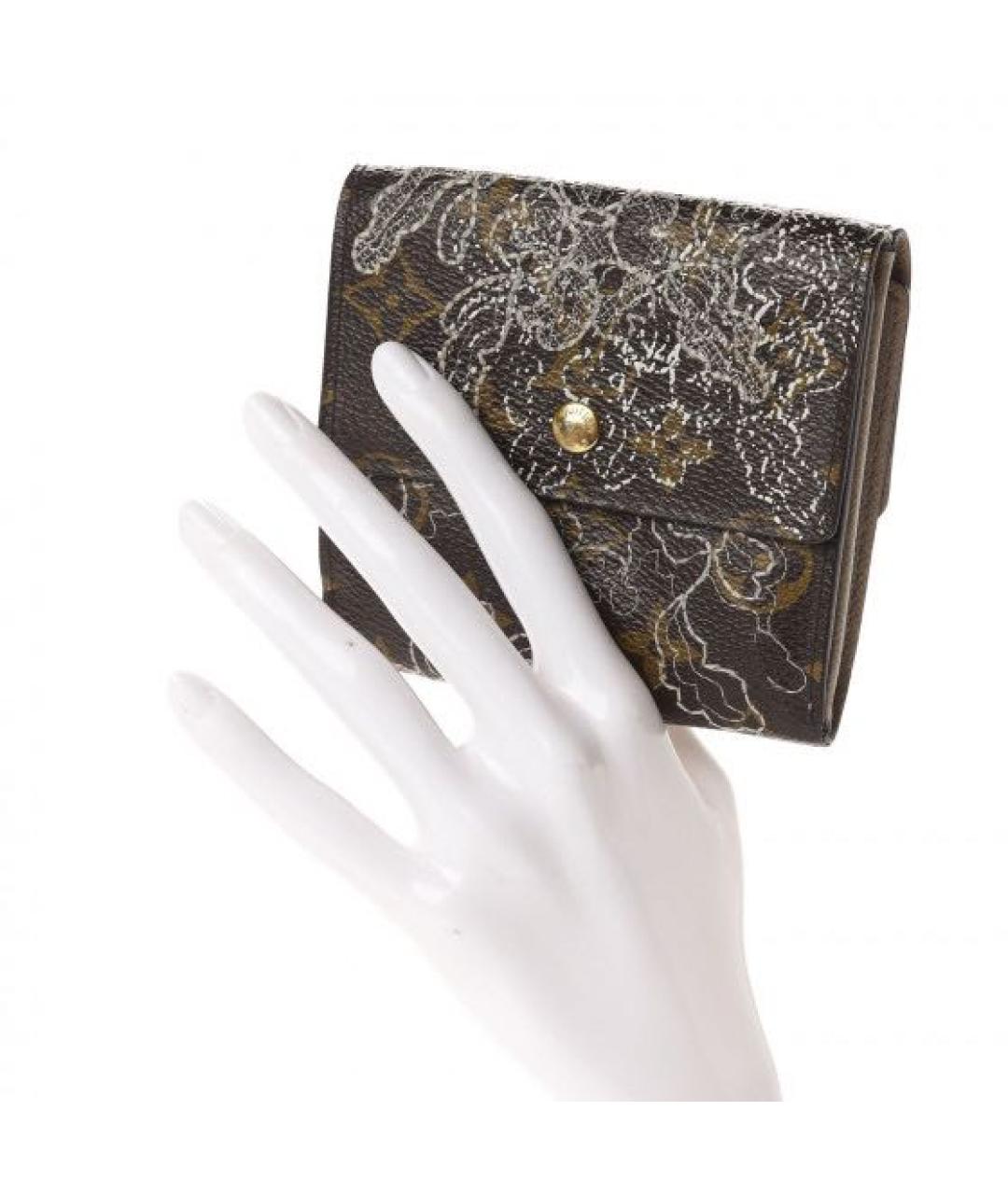 LOUIS VUITTON Коричневый кожаный кошелек, фото 3