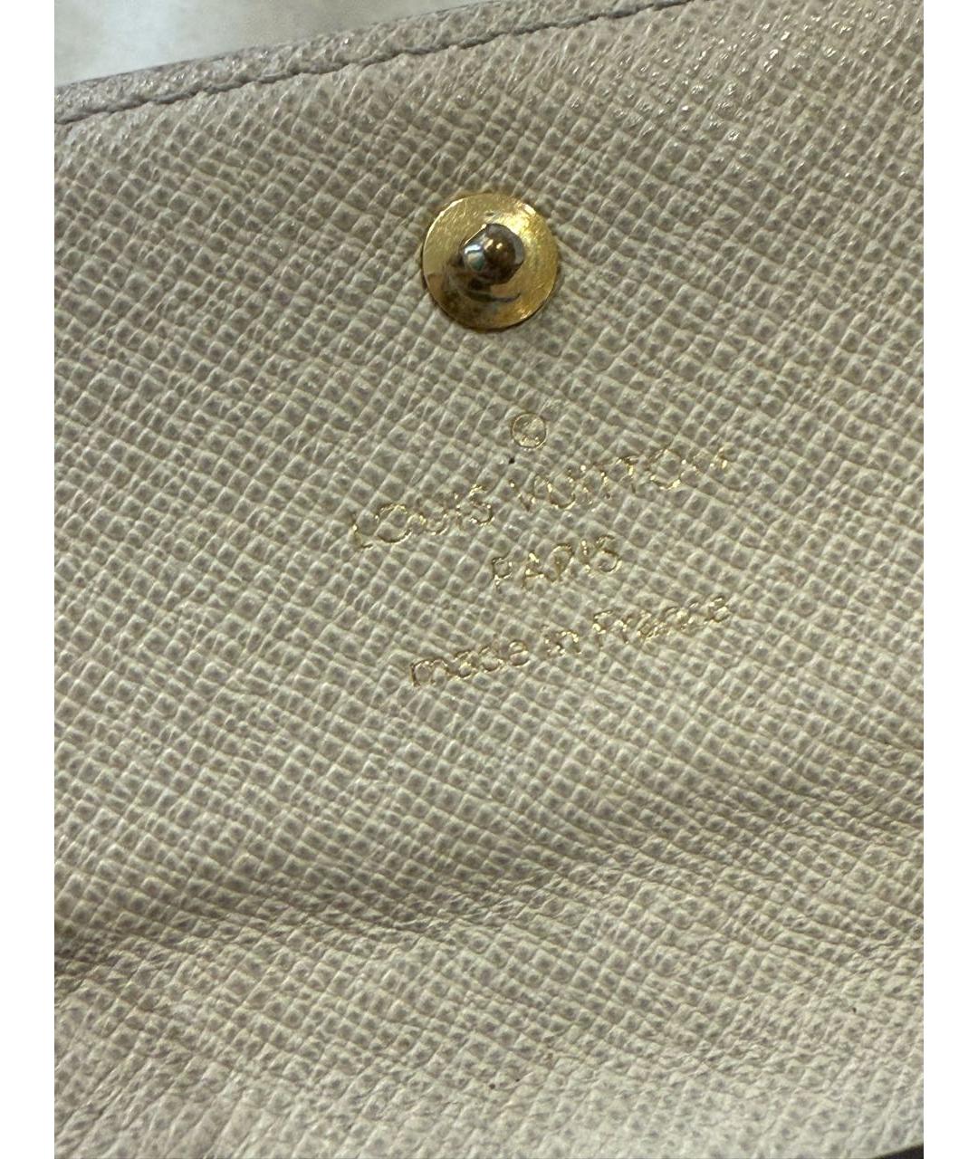 LOUIS VUITTON Коричневый кожаный кошелек, фото 6