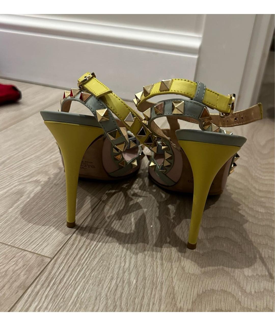 VALENTINO Мульти кожаные босоножки, фото 4