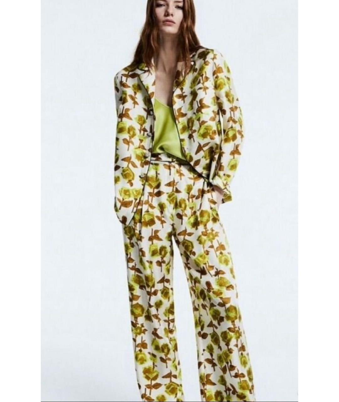 MAX MARA STUDIO Мульти шелковый костюм с брюками, фото 7