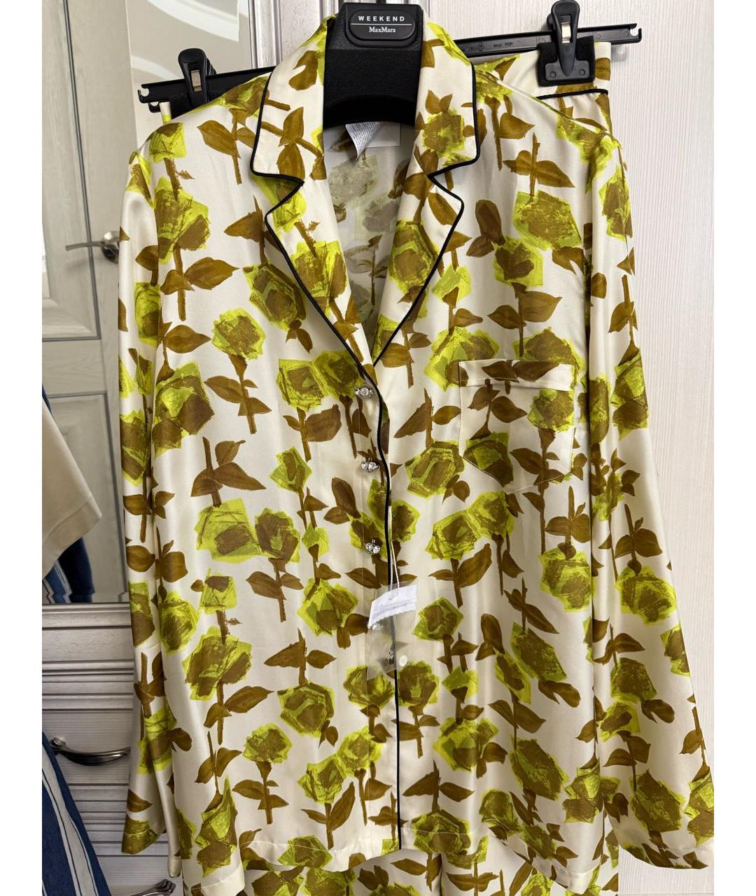 MAX MARA STUDIO Мульти шелковый костюм с брюками, фото 5