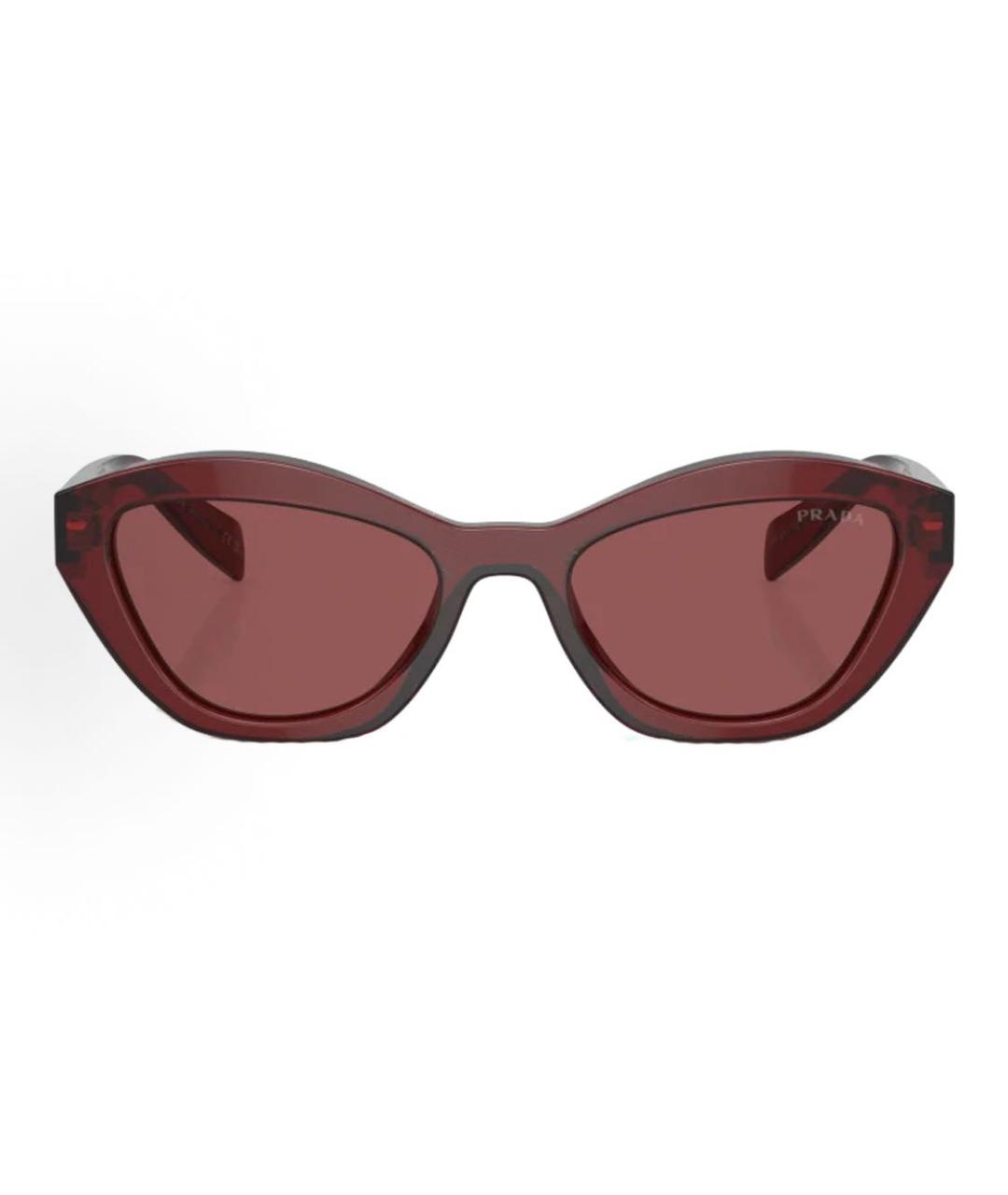 PRADA Бордовые пластиковые солнцезащитные очки, фото 2