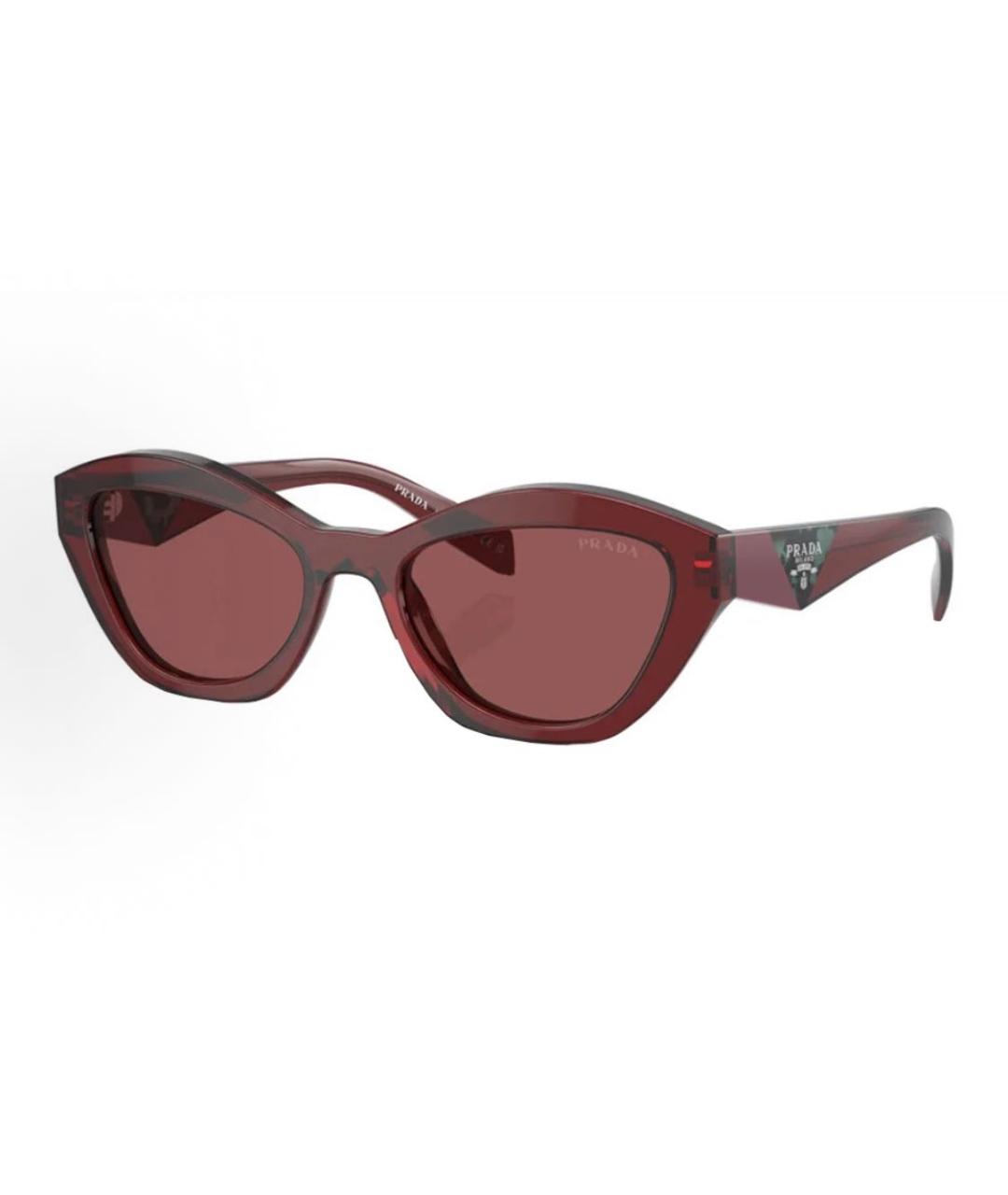 PRADA Бордовые пластиковые солнцезащитные очки, фото 4
