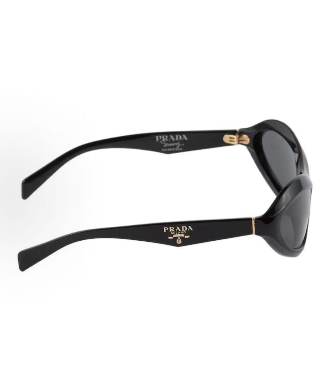 PRADA Черные пластиковые солнцезащитные очки, фото 3