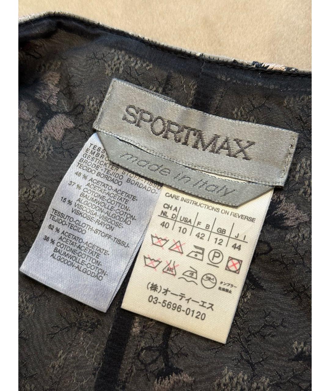 SPORTMAX Антрацитовое ацетатное вечернее платье, фото 3