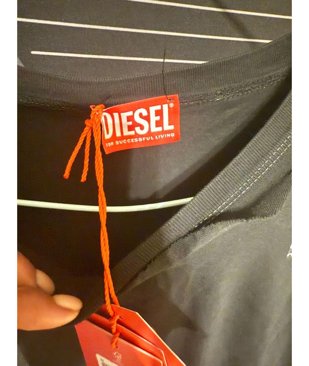 DIESEL Черная хлопковая футболка, фото 3