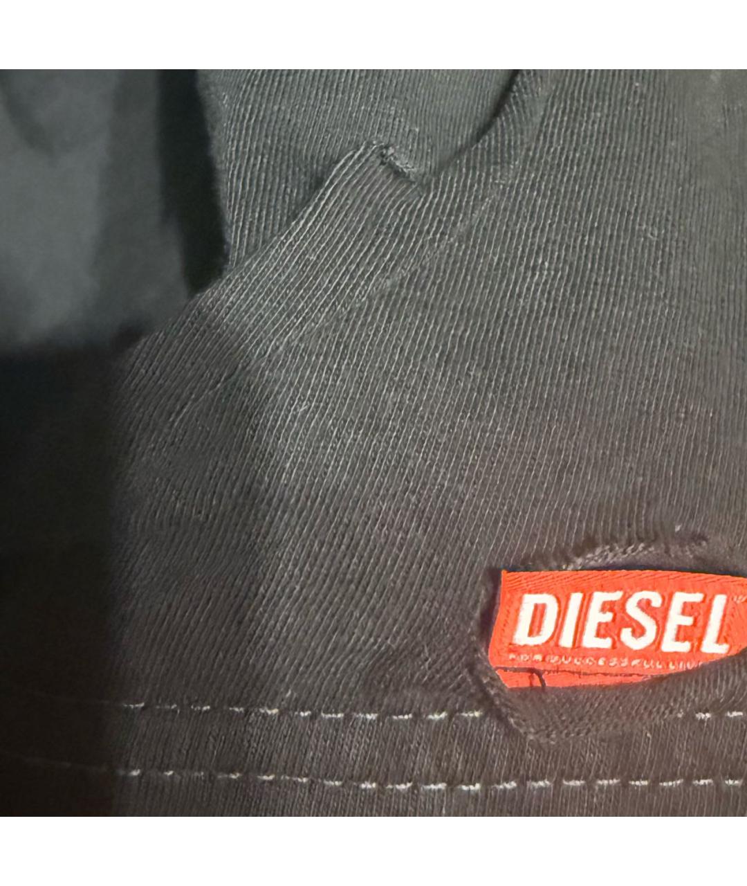 DIESEL Черная хлопковая футболка, фото 4