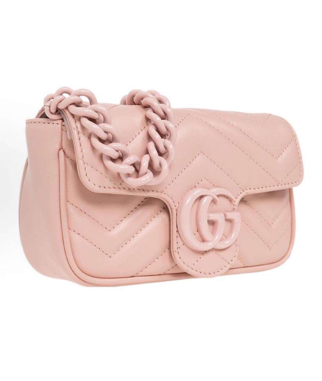 GUCCI Розовая кожаная сумка через плечо, фото 2