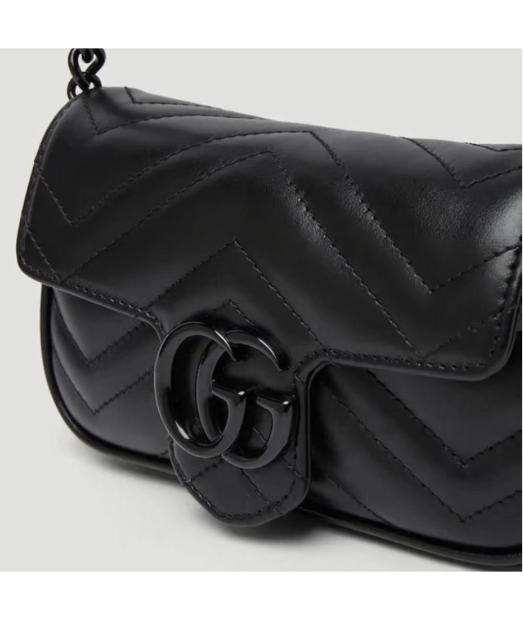 GUCCI Черная кожаная сумка через плечо, фото 3