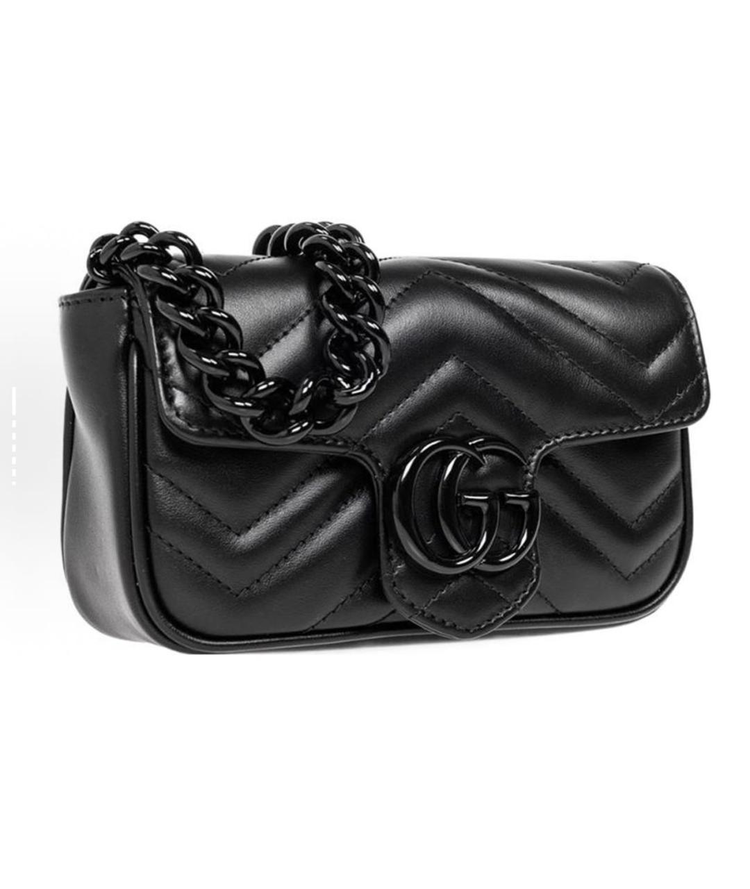 GUCCI Черная кожаная сумка через плечо, фото 2