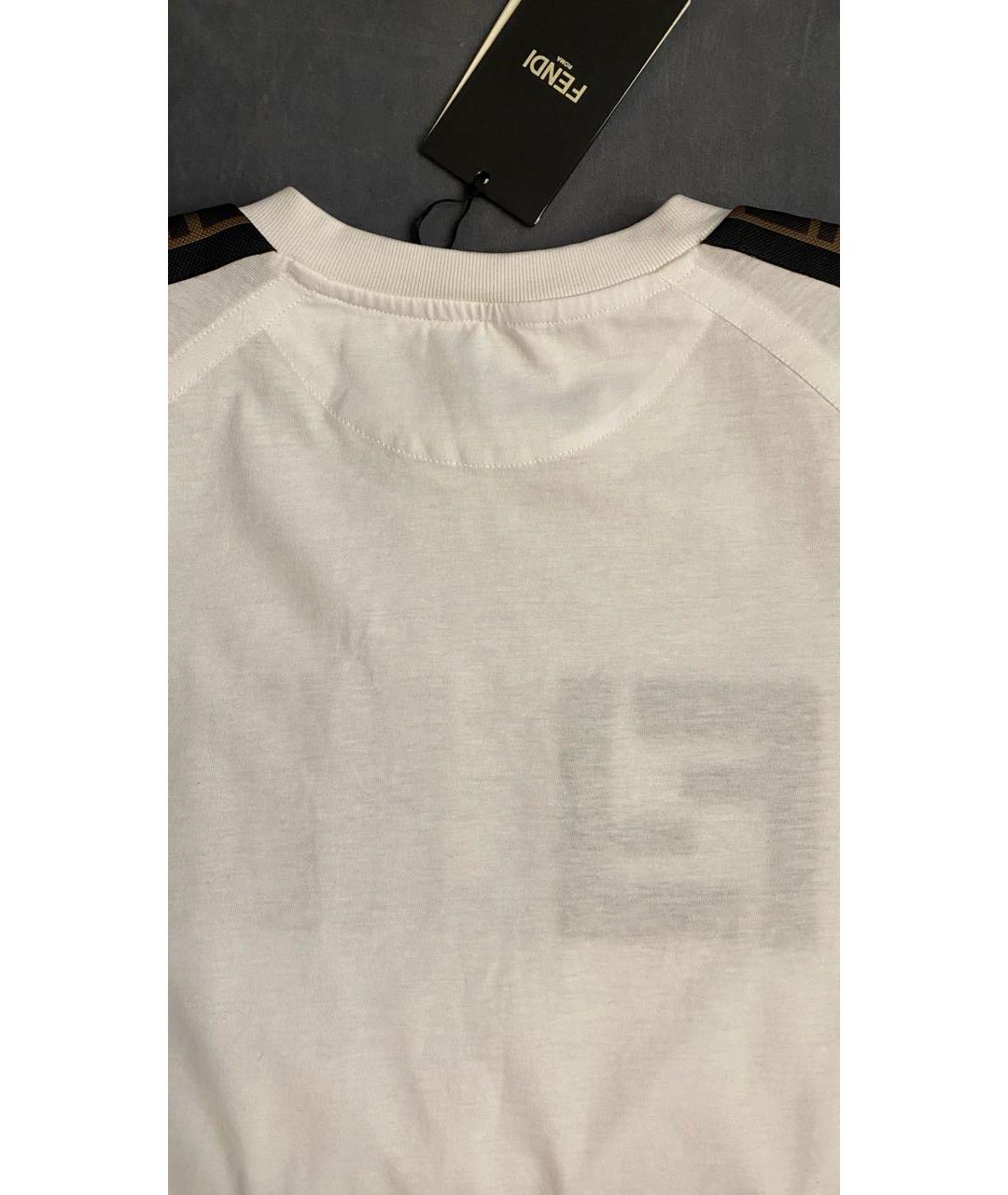 FENDI Белая хлопковая футболка, фото 6