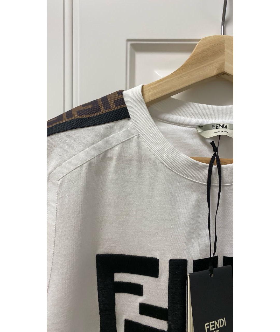 FENDI Белая хлопковая футболка, фото 4
