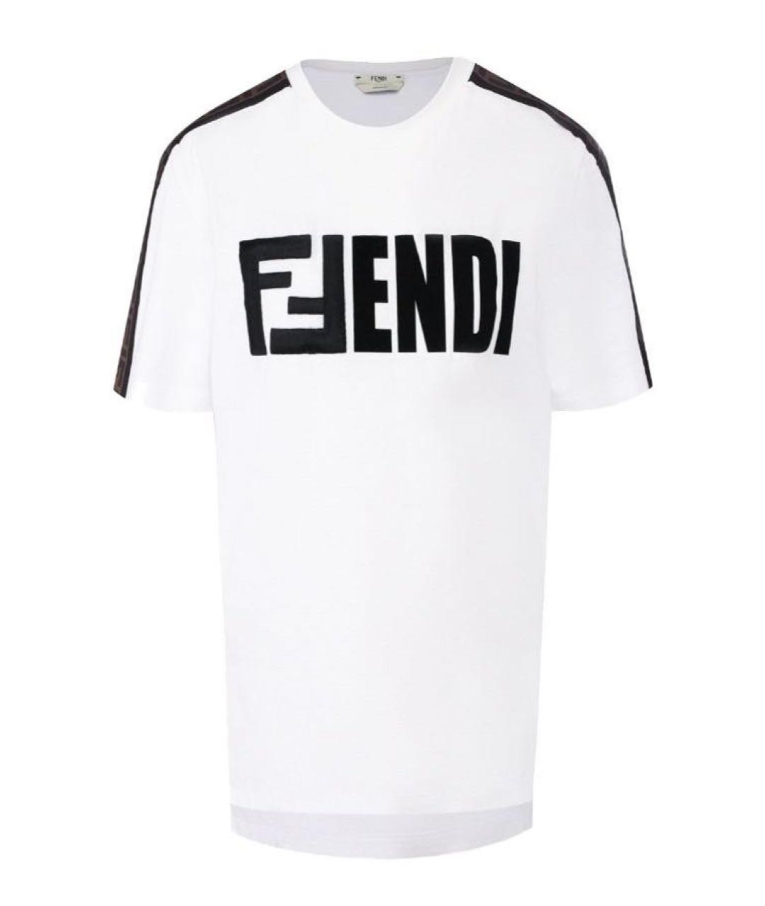 FENDI Белая хлопковая футболка, фото 1