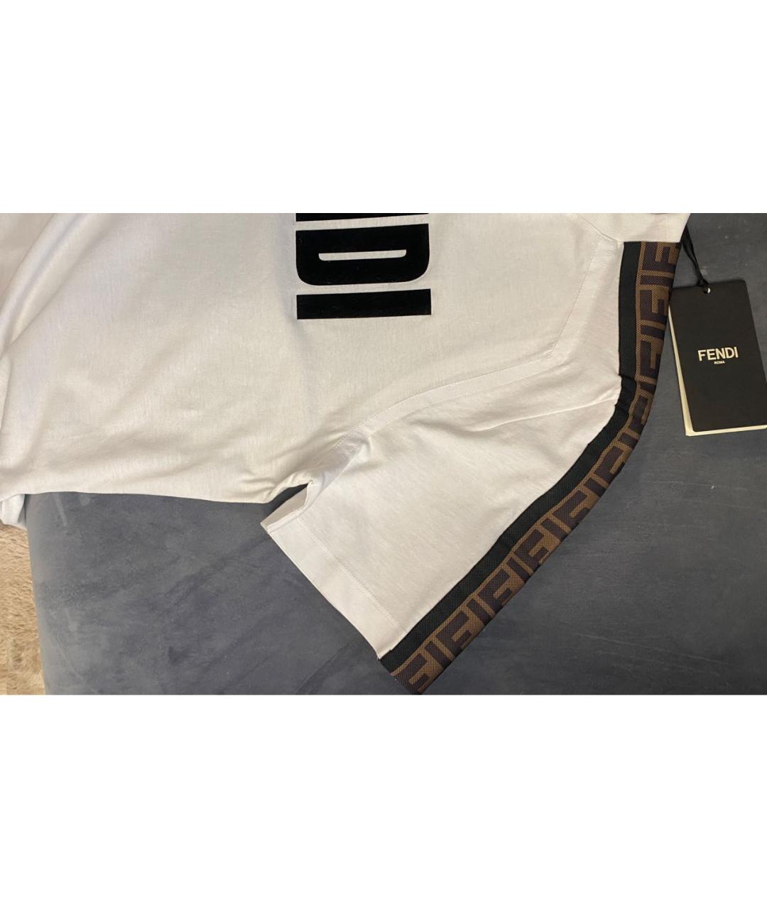 FENDI Белая хлопковая футболка, фото 7