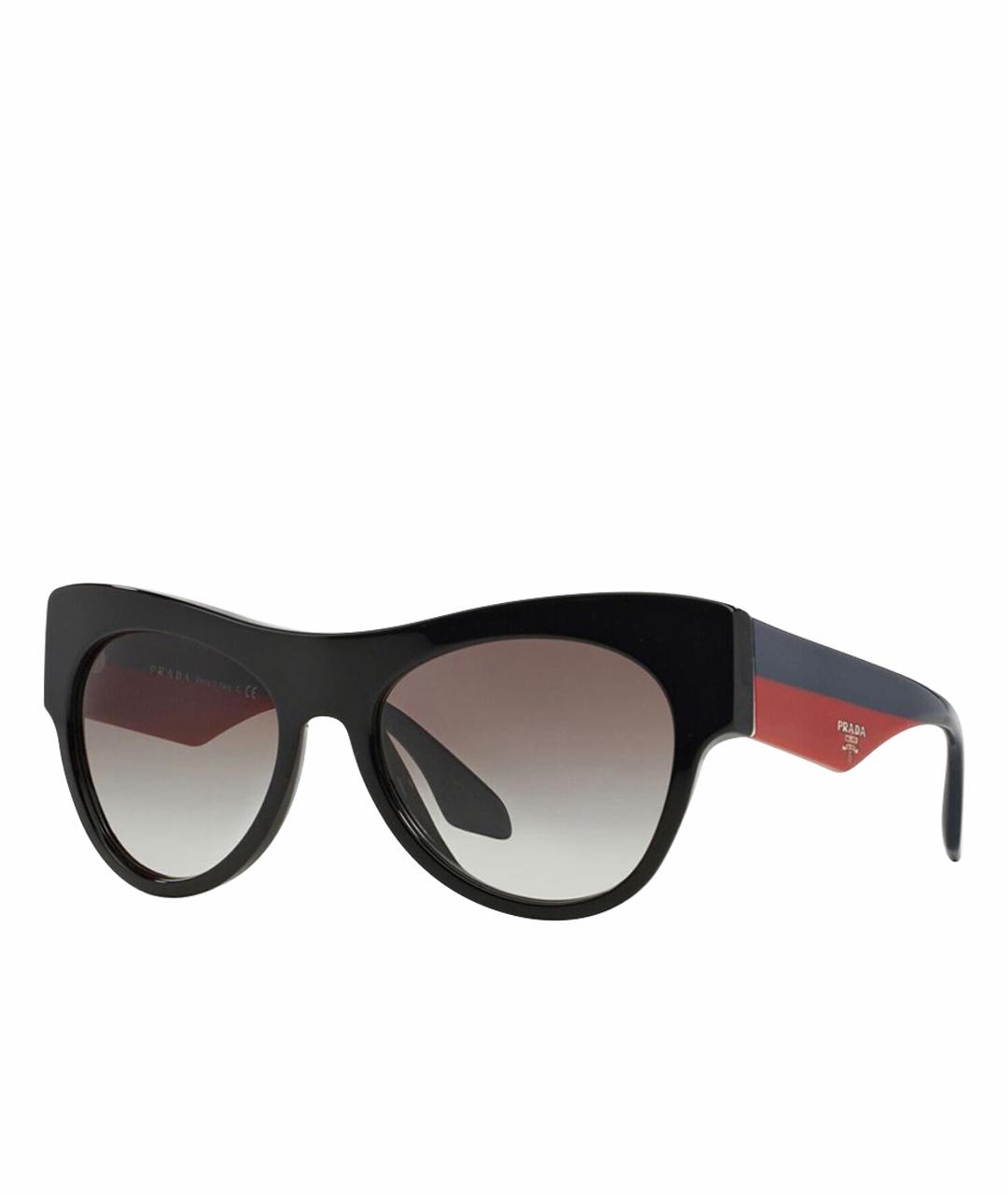 PRADA Черные пластиковые солнцезащитные очки, фото 1
