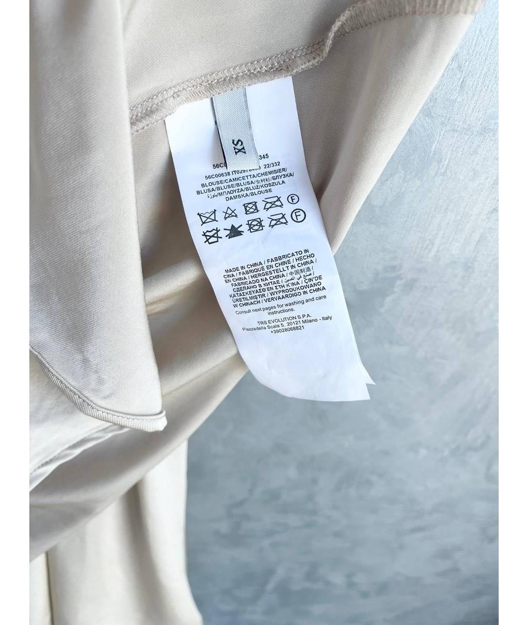 TRUSSARDI Бежевая вискозная блузы, фото 6