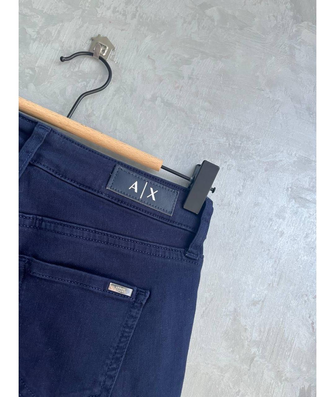 ARMANI EXCHANGE Темно-синие хлопко-эластановые джинсы клеш, фото 3