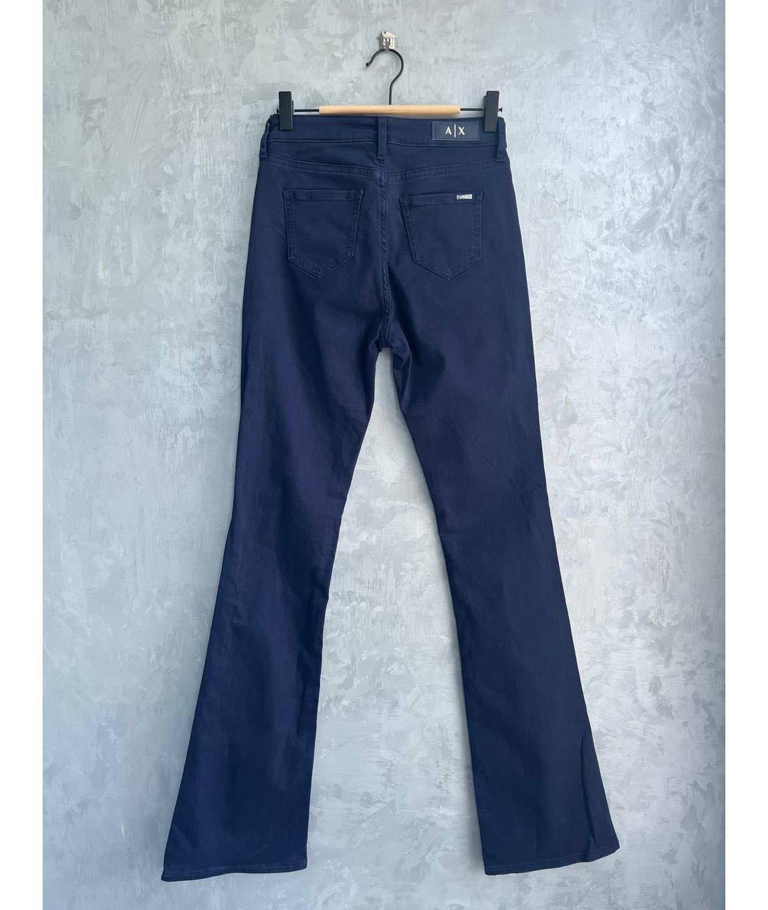 ARMANI EXCHANGE Темно-синие хлопко-эластановые джинсы клеш, фото 5