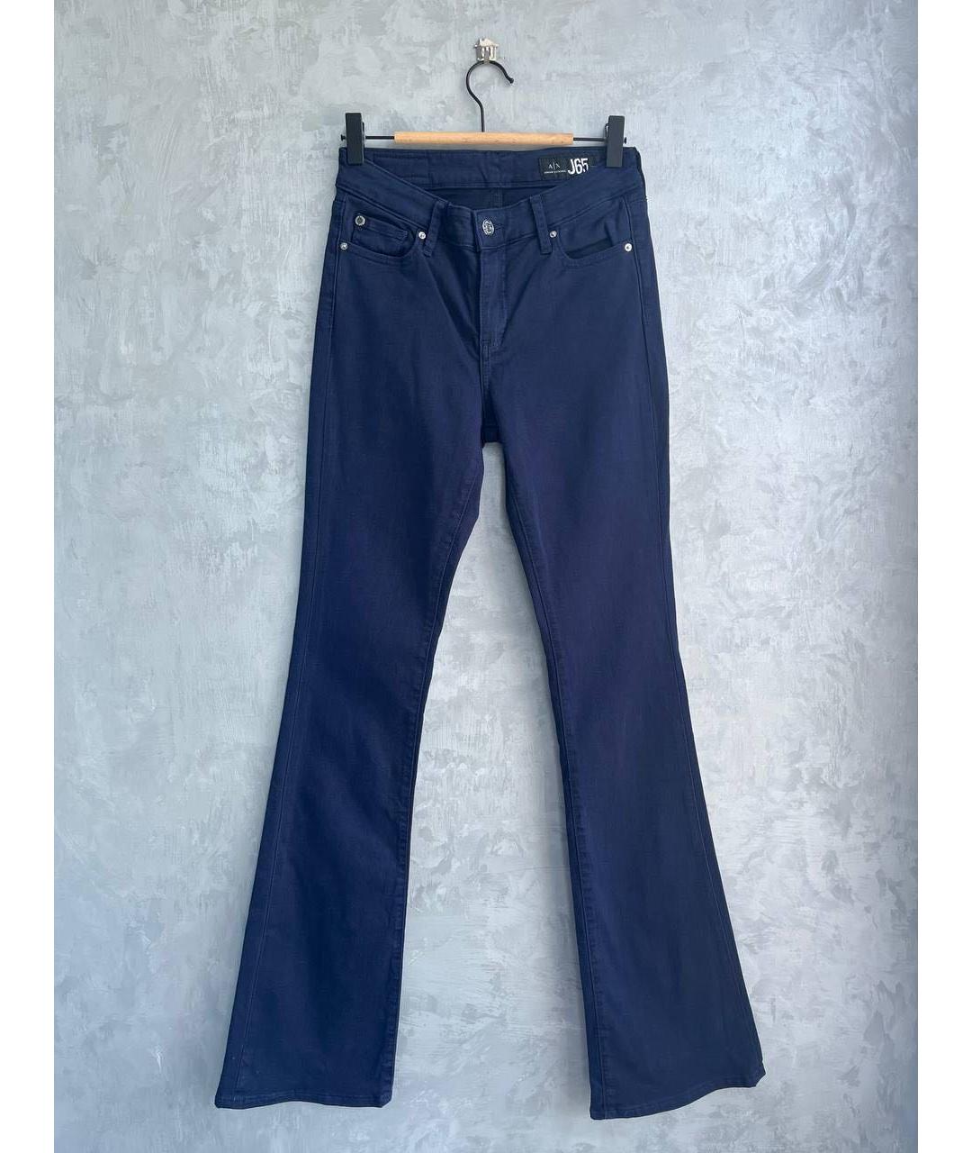 ARMANI EXCHANGE Темно-синие хлопко-эластановые джинсы клеш, фото 6