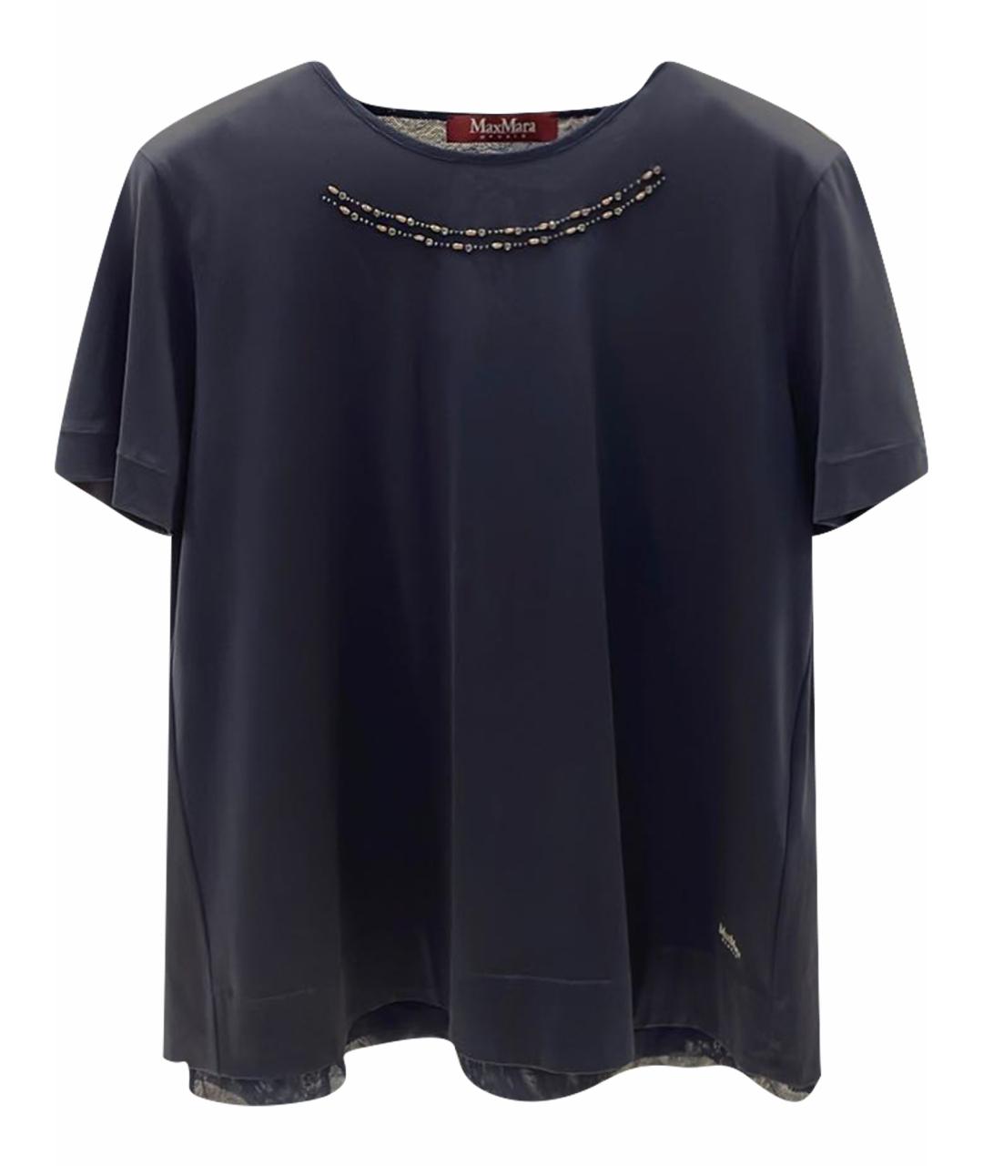 MAX MARA STUDIO Темно-синяя полиэстеровая блузы, фото 1