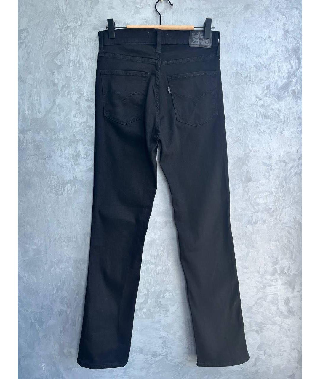 LEVI'S Черные хлопко-эластановые прямые джинсы, фото 4