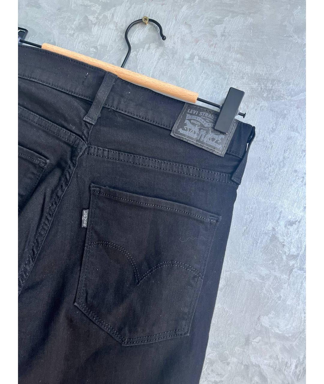 LEVI'S Черные хлопко-эластановые прямые джинсы, фото 5