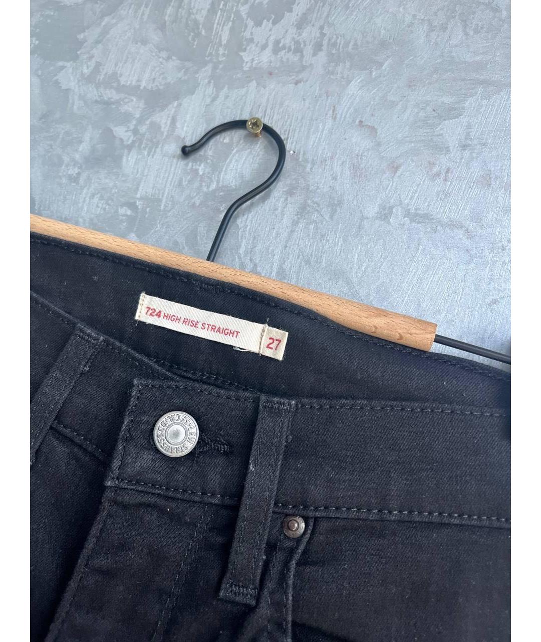 LEVI'S Черные хлопко-эластановые прямые джинсы, фото 6
