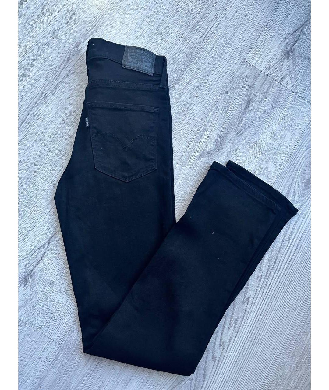 LEVI'S Черные хлопко-эластановые прямые джинсы, фото 7