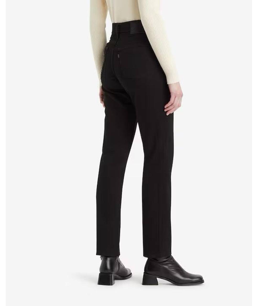 LEVI'S Черные хлопко-эластановые прямые джинсы, фото 3